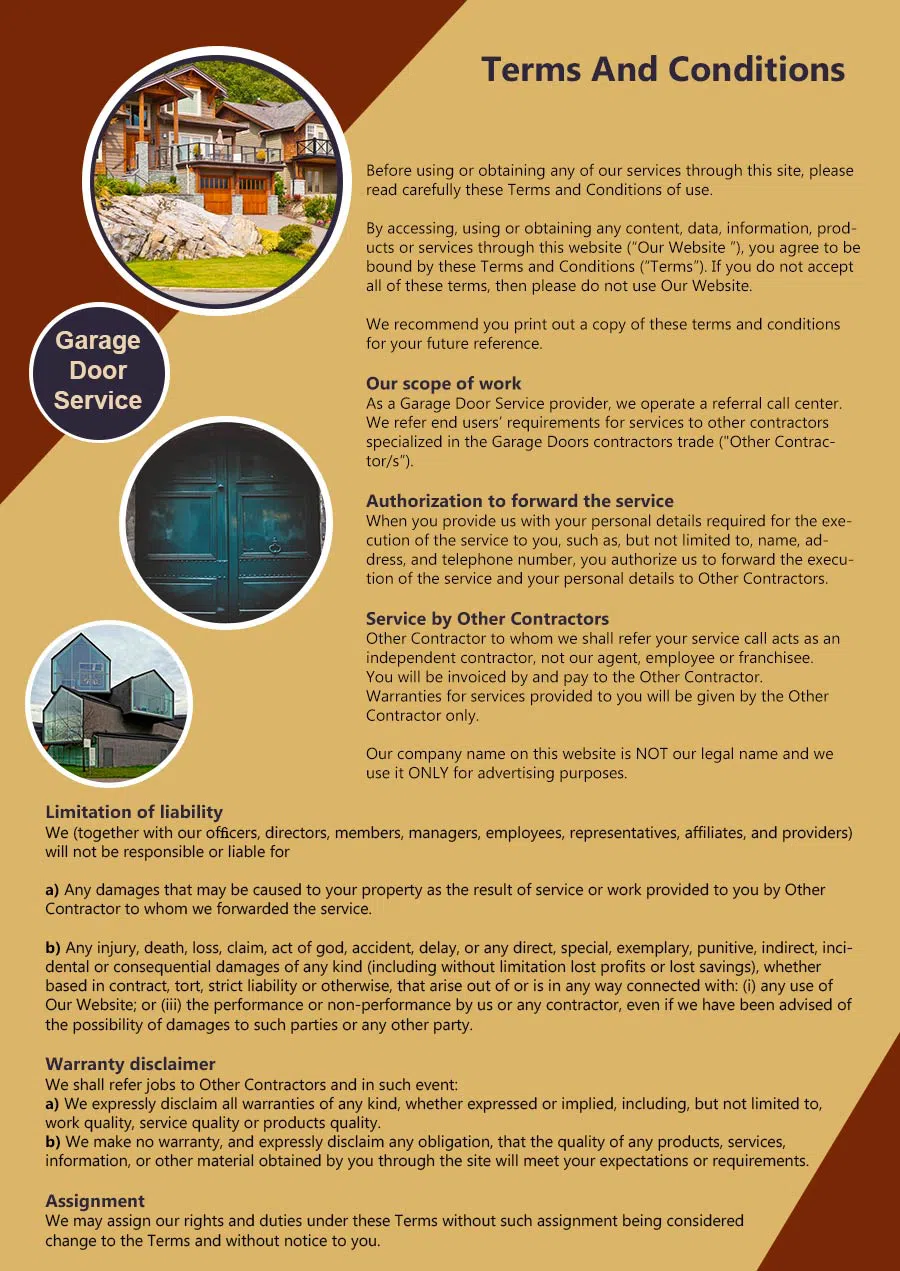 5 Star Garage Doors Portland, OR 503-343-6318 - terms6